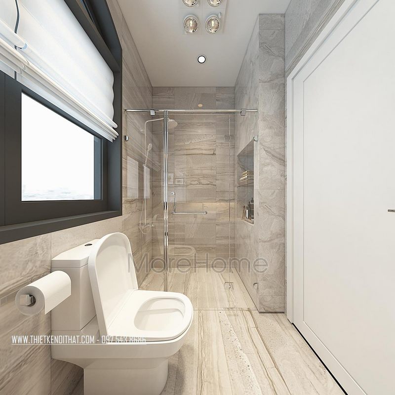 Thiết kế nội thất phòng tắm cho nhà đẹp 5 tầng